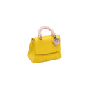 DIOR – Sac Be Dior Mini en cuir jaune et rose poudré