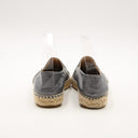 Chanel espadrilles in silver metallic leather and black canvas
