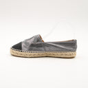 Chanel espadrilles in silver metallic leather and black canvas