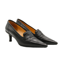 Escarpins vintage bout pointu logo CC en cuir noir