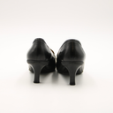 Vintage black leather CC logo pointed toe pumps