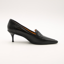 Vintage black leather CC logo pointed toe pumps