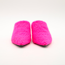 Loewe neon pink shearling mules
