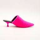 Loewe neon pink shearling mules