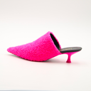 Loewe neon pink shearling mules
