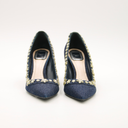 Dior denim pumps with floral embellishments
