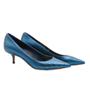 Christian Dior perforated blue leather pumps