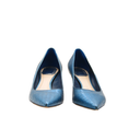 Christian Dior perforated blue leather pumps