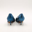 Christian Dior perforated blue leather pumps
