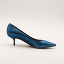 Christian Dior perforated blue leather pumps