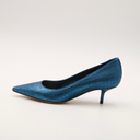 Christian Dior perforated blue leather pumps