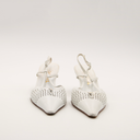 Chanel vintage white openwork leather pumps