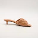 Bottega Veneta quilted camel leather mules