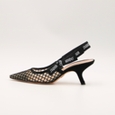 Dior J'Adior Black Mesh Slingback Pumps