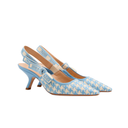 Escarpins Dior slingback J’Adior toile bleu ciel
