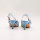 Escarpins Dior slingback J’Adior toile bleu ciel