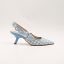 Escarpins Dior slingback J’Adior toile bleu ciel