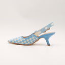 Escarpins Dior slingback J’Adior toile bleu ciel