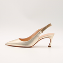 Dior gold slingback pumps