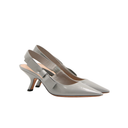 Dior grey patent leather slingback pumps
