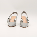 Dior grey patent leather slingback pumps