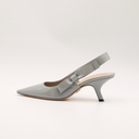 Dior grey patent leather slingback pumps