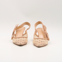 Dior slingback polka dot tulle and nude suede pumps
