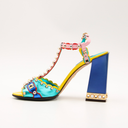 Sandales Dolce & Gabbana multicolores à talons ornés