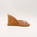 Chanel Nude Leather Wedge Sandals