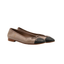 Ballerines Chanel en cuir texturé beige