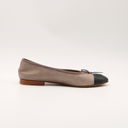 Chanel ballet flats in beige textured leather