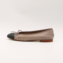 Chanel ballet flats in beige textured leather