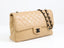 Sac Timeless en cuir beige et métallerie noir