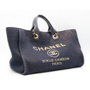 Chanel Deauville Tote Bag - Midnight Blue Denim