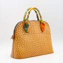 Sac Hermès Bolide en cuir d’autruche Miel