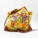 Hermès "Brides de Gala" tote bag in printed silk and leather