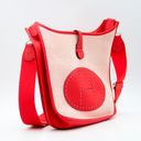 Hermès Evelyne bag in beige canvas and red leather