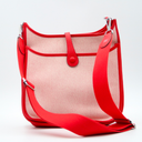 Hermès Evelyne bag in beige canvas and red leather