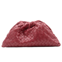 Bottega Veneta "The Pouch" clutch in burgundy intrecciato leather