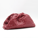 Bottega Veneta "The Pouch" clutch in burgundy intrecciato leather