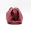 Bottega Veneta "The Pouch" clutch in burgundy intrecciato leather