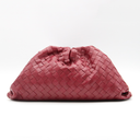 Bottega Veneta "The Pouch" clutch in burgundy intrecciato leather