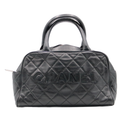 Chanel Black Quilted Leather Bowling Bag