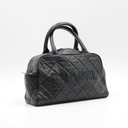 Chanel Black Quilted Leather Bowling Bag