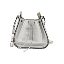 Valentino Garavani Rockstud silver metallic leather bucket bag