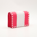 Valentino Garavani Rockstud striped pink and white leather bag