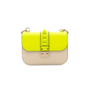 Valentino Garavani Rockstud Bicolor Neon Yellow and Beige Bag