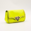 Valentino Garavani Rockstud Mini Flap Bag Neon Yellow