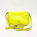 Valentino Garavani Rockstud Mini Flap Bag Neon Yellow