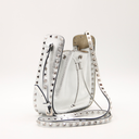 Valentino Garavani Rockstud silver metallic leather bucket bag